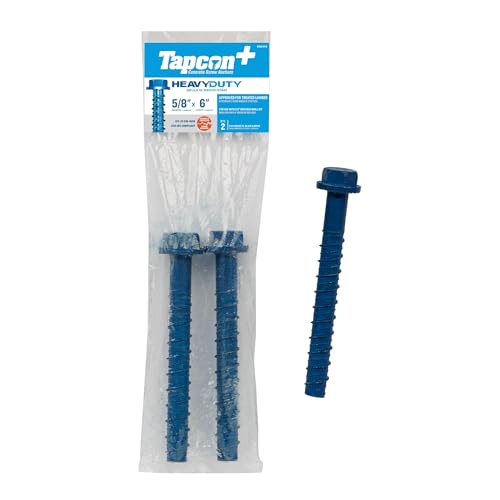 Tapcon+ 5/8 x 6 Heavy-Duty Hex Head Climaseal™ Concrete Anchors, 2 PCS