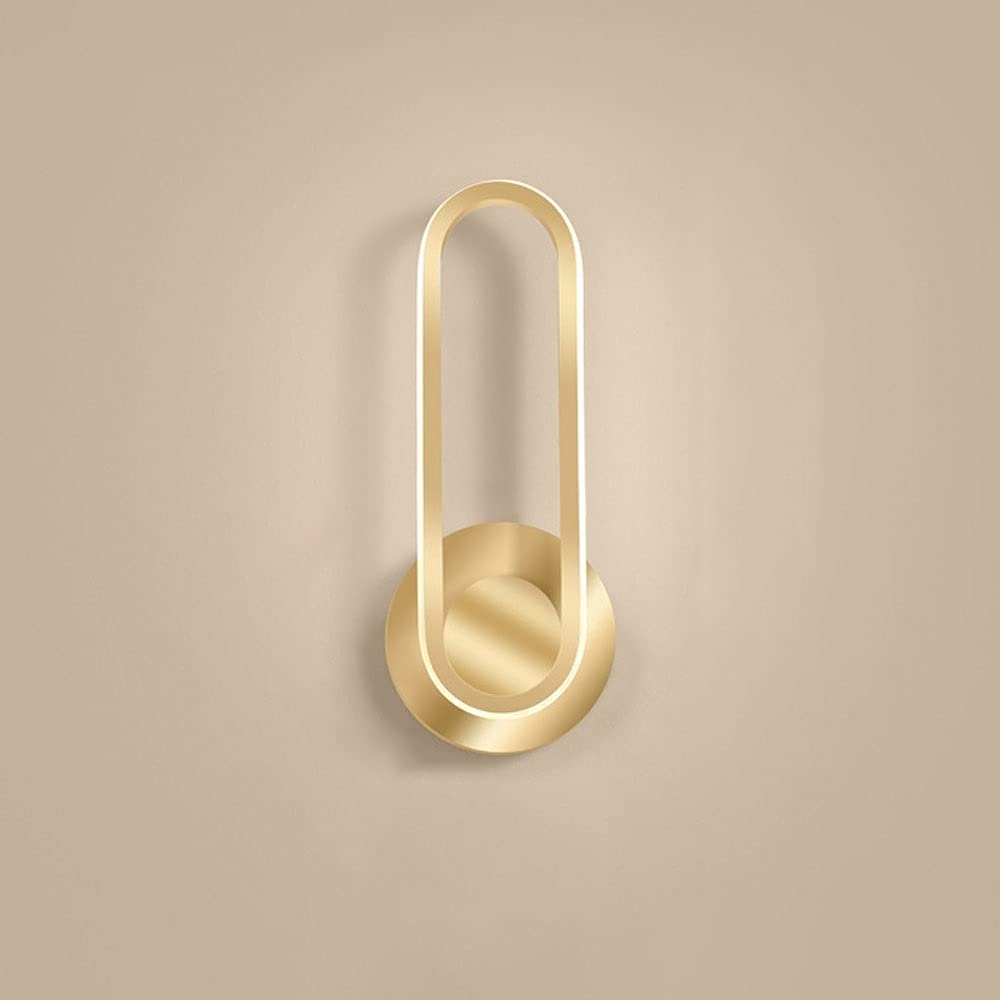 KBUUKYYXouy Modern Wall Sconces, Rotatable Flush Mount Wall Mounted Lights 12W Wall Sconce Lighting for Hallway Bedroom Bedside Bathroom Living Room Basement Stairway Hotel(Gold 6000 K)