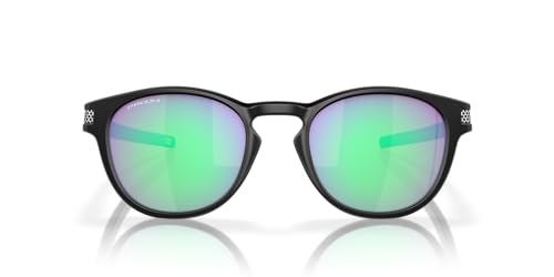 Oakley Men's Oo9349 Latch Low Bridge Fit Round Sunglasses, Matte Black/Prizm Golf, 53 mm
