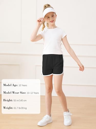 Image of Resinta 4 Packs Girls Soccer Shorts Toddler Girls Athletic Shorts Quick Dry Workout Dolphin Kids Active Shorts