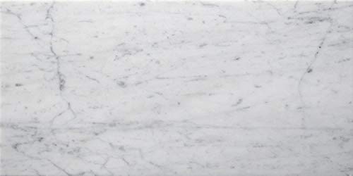 Italian Carrara White Marble Honed 12" X 24" Straight Edge Rectangular Field Tile -2 Sq.ft. #TOP2