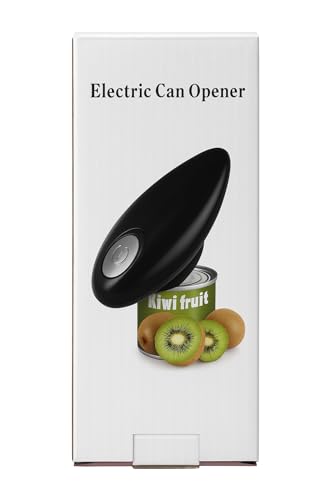 Automatic tin Opener Black, One-Touch Electric Tin Opener, Safe and Easy to Use with No Sharp Edges, Hands Free,Useful for Arthritic and Arthritic Hands Works on Most Can Sizes