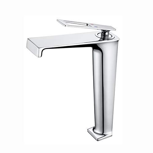 Robinet cascade salle de bain mitigeur lavabo haut laiton monotrou