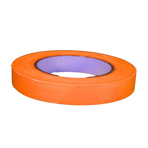 UV FLOOR – Gaffer Adhesivo naranja fluorescente 19 mm x 25 m – Gaffer de calidad premium – Accesorio fluorescente – Fiesta – Cinta adhesiva decorativa –