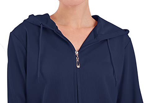 Sweatsuits For Women Tracksuit 2 Piece Outfits Velour & Fleece Active Wear Zip-Up Hoodie Sweatpants Sweat Suits (Navy 3, L) #TOP3