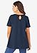Roaman's Women's Plus Size Cotton Ultimate Swing Tee With Keyhole Back - 2X, Navy