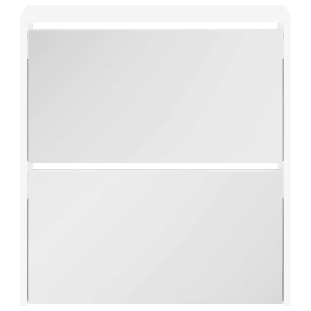 vidaXL Scarpiera con 2 Ripiani e Specchio Bianco 63x17x67 cm