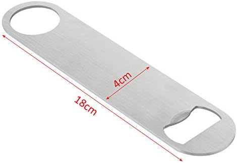 Coolty 10 PCS Beer Bottle Openers, Stainless Steel Bar Blade Flat Bottle Opener with Coated Handle(Silver)