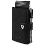 BORZ Prime Kartenetui ohne Münzfach mit Magnetclip I RFID Schutz I Slim Wallet I Mini Portemonnaie für Herren & Damen Geldbörse I Geldbeutel für Karten & Scheine aus echtem Leder MAXUS 2