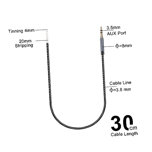 Cable de audio balanceado 3.5mm para auriculares 2pcs miniatura 2