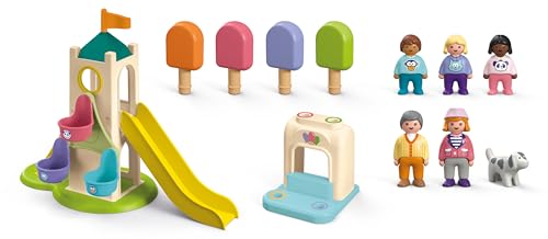 Miniatura 7 de PLAYMOBIL Junior 71703 Torre Aventura con Heladería, Incluye tobogán y Noria, Hecho de plásticos a Base de Plantas, Juguetes para niños a Partir de 1 año