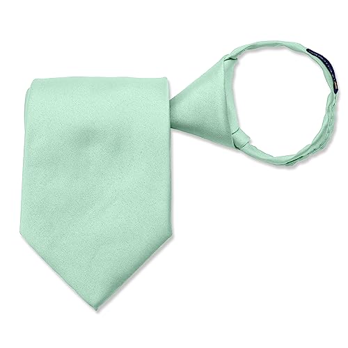 Image of boxed-gifts Umo Lorenzo Mens Zipper Ties Solid Color Pre Tied Polyester Neckties for Men and Women