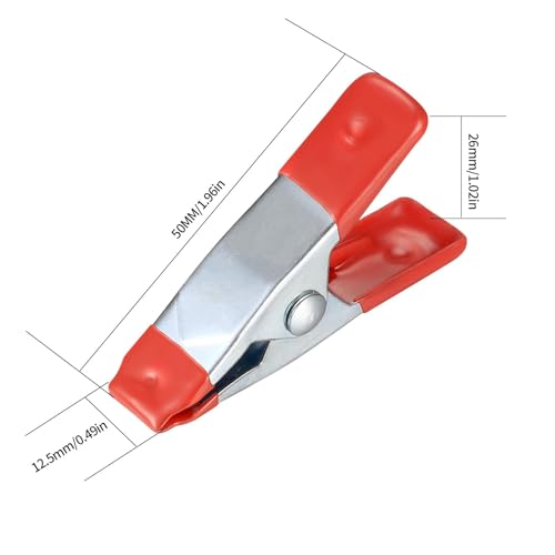 Metal Spring Clamps Clips, Heavy Duty Tipped Grip Holder Rubber Coated, Wood Clamps for Tarpaulin, Camping, Woodworking, Model Making Tool - 20 Pcs/2 Inch (20)