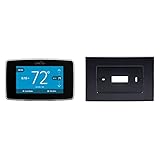 Sensi Touch Smart Thermostat by Emerson with Touchscreen Color Display, Programmable, Wi-Fi, Mobile App, Easy DIY, Data Privacy, Works Alexa, Energy Star Certified, ST75 (Black), C-Wire Required + Emerson Wall Plate SA5B for Sensi Touch Wi-Fi Thermostat, Black