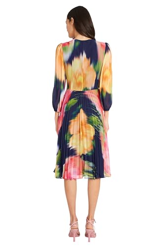 Maggy London Long Sleeve Chiffon Empire Waist Semi Formal Wedding Guest Dresses for Women3