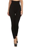 ICONOFLASH Women's High Waist Control Top Compression Leggings (Black, One Size)