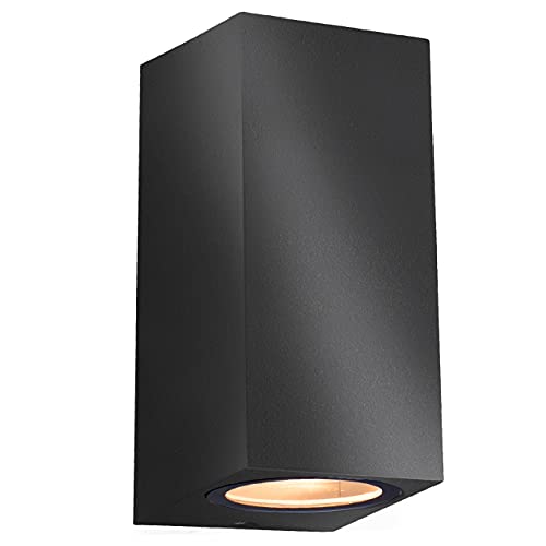Provence AllWeather Applique murale extérieure GU10 2 spots IP44 couleur anthracite Cover