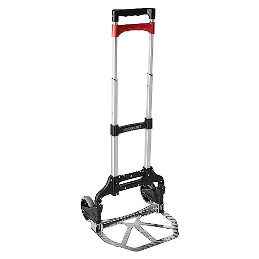 Magna Cart Personal 150 lb Capacity Aluminum Folding Hand Truck (Black/Red)