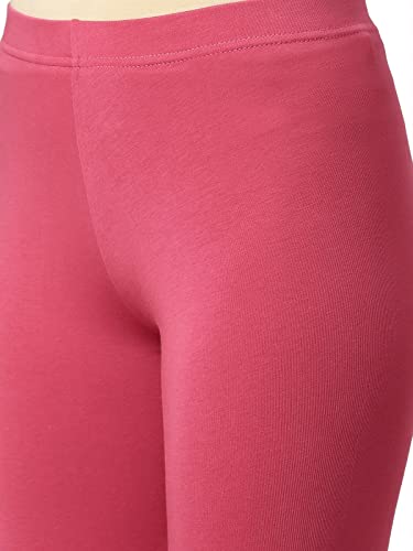 Image of GO COLORS Soft Cotton Stretch Cropped Leggings for Women | Breathable, Mid Rise