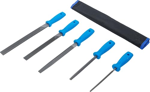 BGS 8494 | Werkstattfeilen-Satz | 5-tlg. | Feilen-Satz | Flachstumpf-, Halbrund, Dreikant-, Rund-Feile