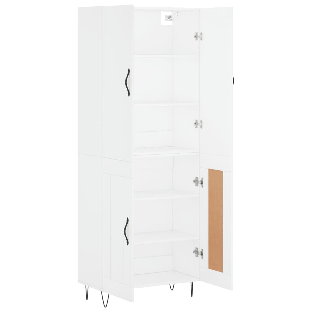 Armoire haute blanche - 69,5 x 34 x 180 cm - En bois - Pour salon, bar, buffet, cuisine, café, dessert