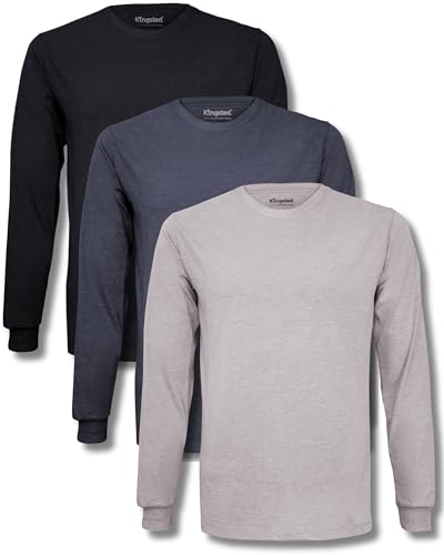 Kingsted Long Sleeve Shirts for Men - Royally Comfortable - Soft Premium Fabric - Well Crafted Classic Tees