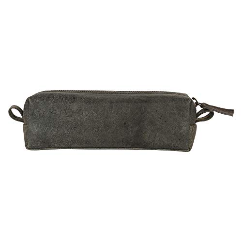 Tee Ess Neceser unisex de piel auténtica, estuche para lápices y afeitado, bolsa multifuncional para hombres y mujeres, bolsa de cosméticos portátil, bolsa organizadora de viaje, verde oliva, Bolsa