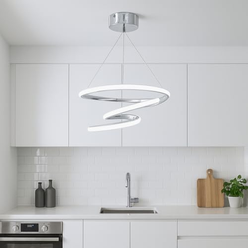 3 Renkli Krom Kaos LED Avize – Modern Sarkıt Lamba, Ayarlanabilir Yükseklik, 30x70 cm, Uzun Ömürlü Enerji Tasarruflu Aydınlatma, Salon, Oturma ve Yatak Odası için Uygun - Görsel 3