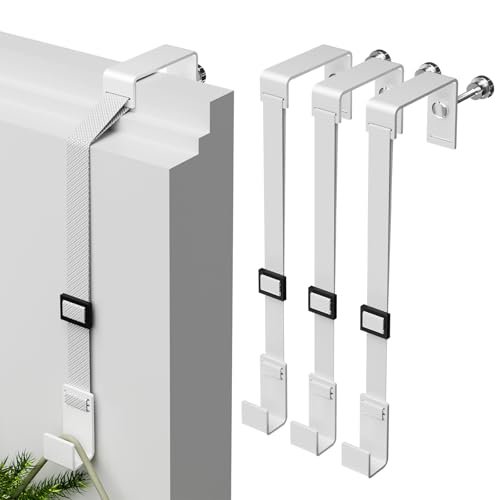 ytorgr Juego de 3 ganchos para puerta de acero inoxidable, ganchos colgadores para puerta utilizables en ambos lados, color blanco