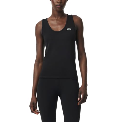 Lacoste Women's Sport Slim Fit Tank Top, Black, 6