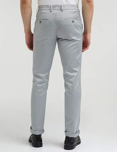 Image of Van Heusen Men's Regular Fit Mid Rise Textured Cotton Formal Trouser