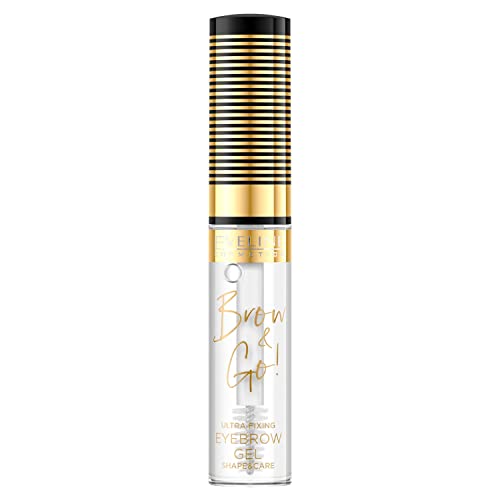 Eveline Cosmetics Brow & Go! Transparenter Augenbrauengel mit Hyaluronsäure und Panthenol für natürliche volle Brauen