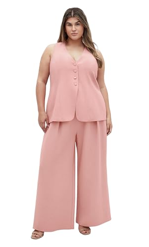 City Chic Women's Plus Size Vest - Tori V Neck Button