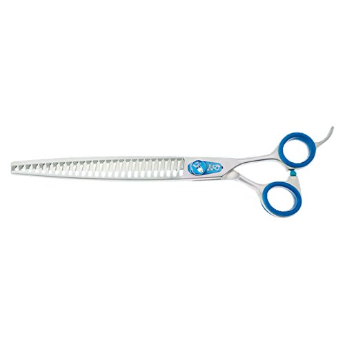 GROOM PROFESSIONAL Blue Quartz Chunker Dog Grooming Scissors - Professional Hair Scissors - Japanese 440C Steel - Ergonomic Design to Reduce Strain & Fatigue - Smooth Cutting Action, 7 Inch 20T