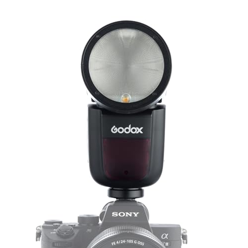 Image of GODOX V1 V1-S Flash for Sony Cameras, 76Ws 2.4G TTL Speedlite for Sony Speedlight HSS 1 /8000s, 480 Full Power Shots, Rechargeable Li-ion Battery, 1.5s Recycle Time, 10 Levels LED Modeling Lamp