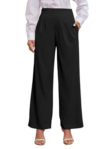 HVT Women's Wide Leg Palazzo Pants High Elastic Waisted Work Pants Business Trousers with Pockets