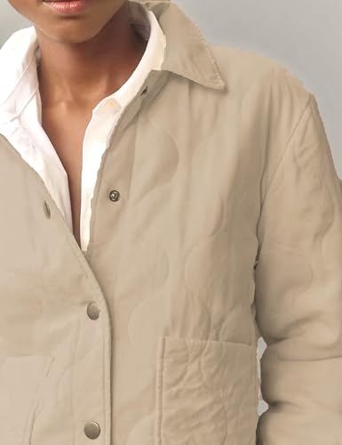 Women's Cropped Quilted Jacket Lightweight Casual Warm Winter Button Down Coats with Pockets4