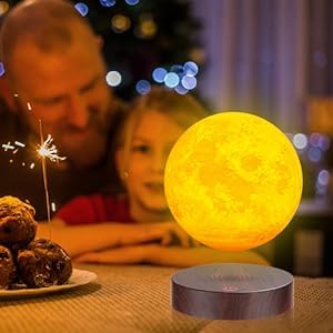 Lámpara levitante lunar con luz LED para mesa de noche miniatura 6