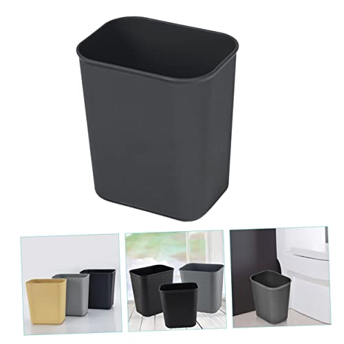 Caneca rectangular de plástico negra 2 piezas para basura doméstica miniatura 4