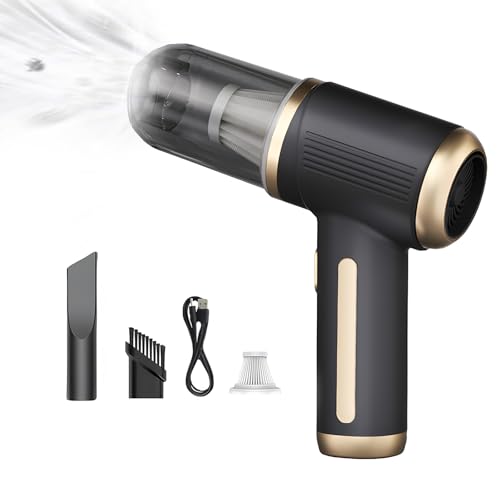 Old Tjikko Handheld Car Vacuum Cleaner, Cordless, 10000PA Suction Power, USB Rechargeable, Black (Glod(Basic))