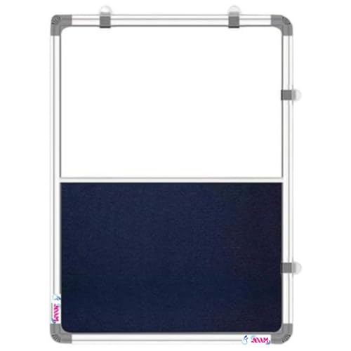 Image of JDAM Combination Board (Non-Magnetic Whiteboard with Blue Pin-Up Board) for Home, Office, School, College, Gym & Hospital Use - Dual Surface (23x16 Inches)