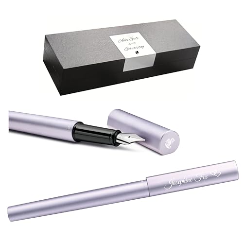 Pelikan Füllhalter Ineo® Elements P6 mit Gravur Geschenk - einzigartige Stifte mit Namen - personalisierte Geschenke zu Weihnachten - Füllfederhalter personalisiert (Lila-Violett)