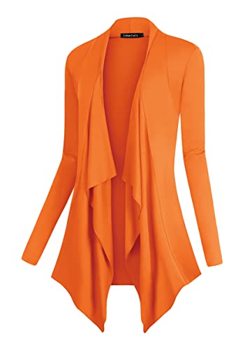 Image of Urban CoCo Women's Drape Front Open Cardigan Long Sleeve Irregular Hem