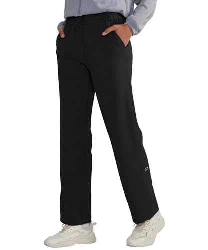 ALONG FIT Women Sweatpants with Pocket,Elastic Waisted Straight Leg Sweat Pant Shockcord Women's Exercise Pants for Casual (US, Alpha, X-Large, Regular, Regular, Standard, Black)