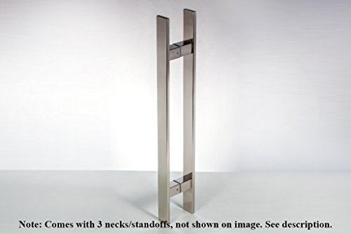 48 Inch Square Rectangle Flat Shape Stainless Steel Modern Contemporary Entry Door Handle Bar Ladder Pull Shower Glass Sliding Barn Door Interior Exterior Door Pull Push Chrome Mirror Polished Finish #TOP7