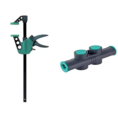 wolfcraft 3023000 Serre-joint 1 main Easy 75-500 - Saillie 75 mm/Ouverture 500 mm - Force de Serrage max. 90 kg - Garantie 10 ans & Connecteur pour Serre-Joints à 1 Main - Ouverture max. 200 mm