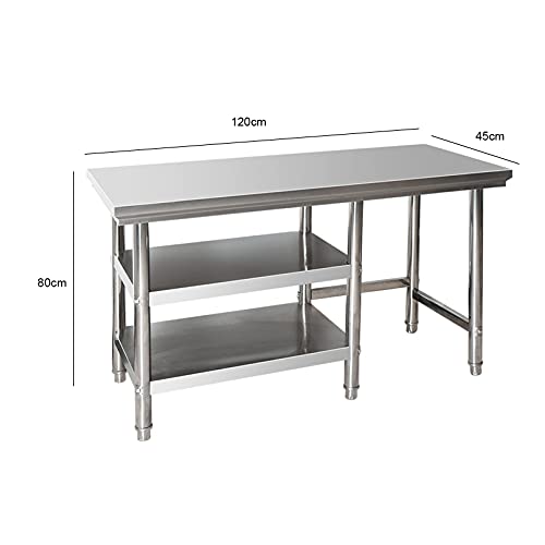 Gewerbliche KüChenwerkbank, Gourmet-Edelstahltisch mit Aufrecht Verstellbaren Beinen, Stabil Tragend Einfacher Und… – Bild 3
