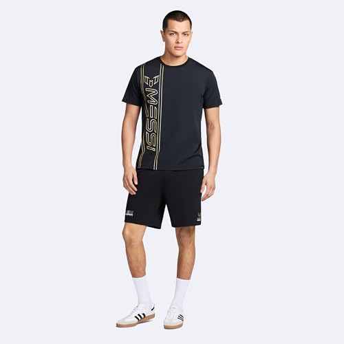 Image of Messi Men's Lifestyle Side Track Poly Tee, Standard Fit T-Shirt, Polyester & Spandex