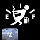 Yiwview Funny Car Stickers, High Gas Consumption Decal Fuel Gage Empty Stickers, Reflective Vinyl Gas Tank Cap Decal for Car Truck SUV Motorcycle (White)