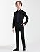 AmazingSea Boys Dress Shirts Long Sleeve, Kids Boys Black Button Down Shirt Wrinkle-Free for Formal & Casual (Size 6, Black)